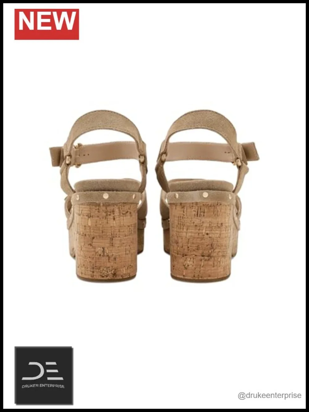 Women's Platform Wedge Sandals Suede Adjustable Buckle Square Toe